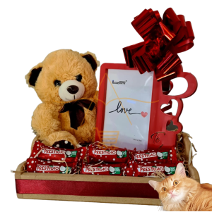 Cesta Ursinho Chocolate Presentes Namorado Bombons