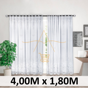 Cortina Renda Classica Branca Irlanda