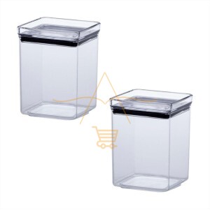 Pote Hermético Quadrado 1000ml kit 4 Uni