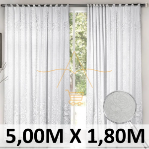 Cortina Renda Classica Branca Roseiral