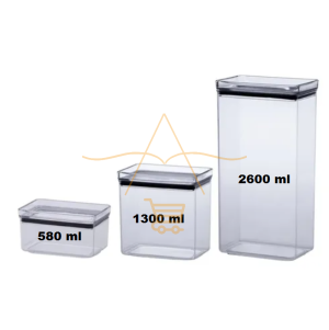 Pote Hermético Retangular Multiuso 3 unidades P, M, G