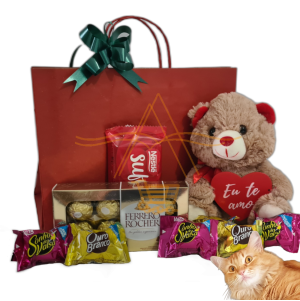 Presente Kit Ursinho Pelúcia Chocolates